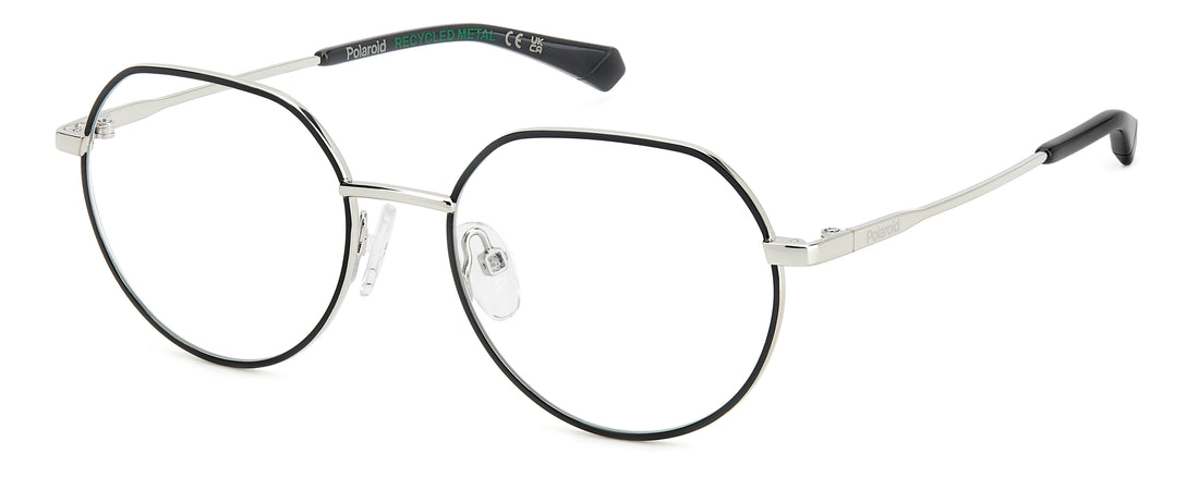 Óculos graduados polaroid kids pld d839 84j negro round geometrical infantil tamanho 49mm - Vista principal