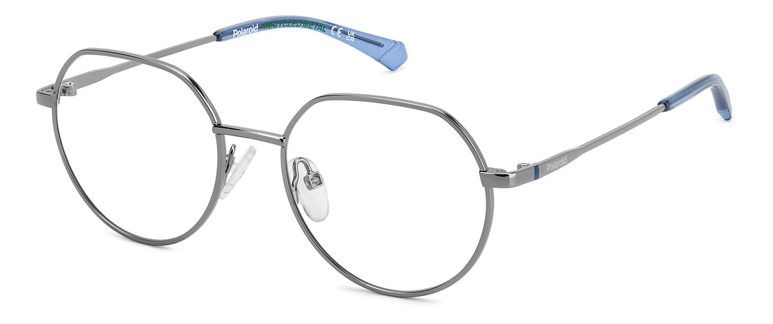Occhiali da vista polaroid kids pld d839 kj1 rutenio round geometrical infantil taglia 49mm - Vista principale
