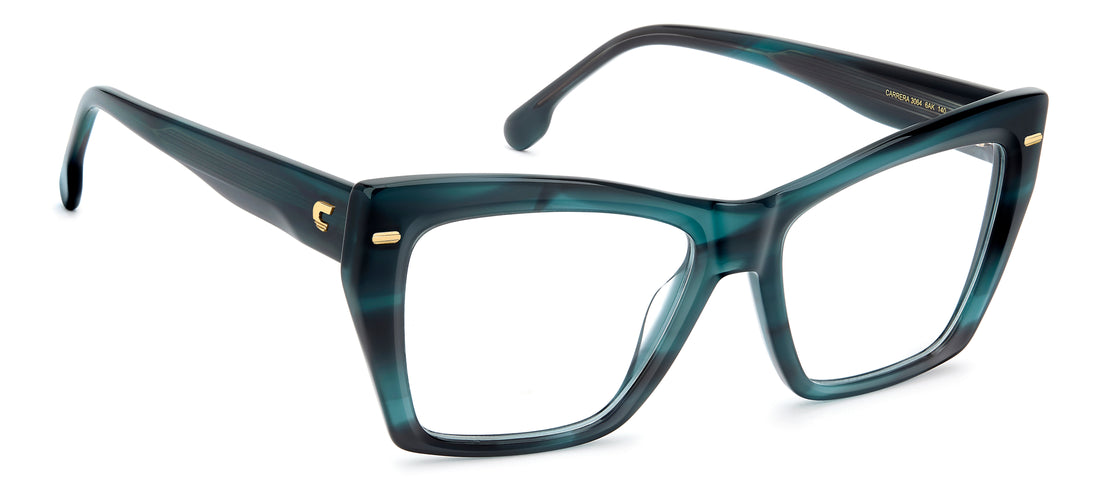 Brillen carrera 3064 6ak verde rectangular femenino größe 55mm - Detailansicht