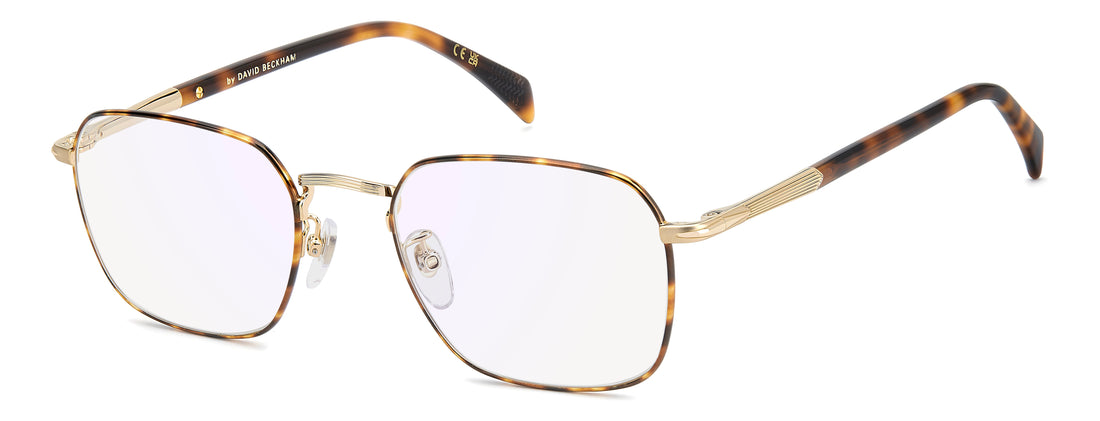 Prescription glasses david beckham db 1204 06j dorado square masculino size 52mm - Main view