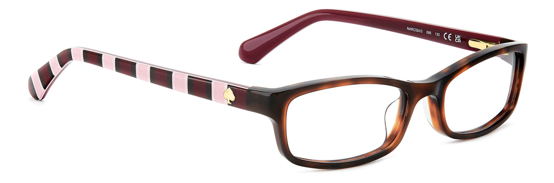 Prescription glasses kate spade narcisa/3 086 havana rectangular femenino size 49mm - Detailed view