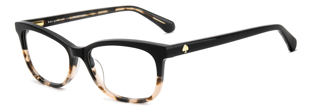 Prescription glasses kate spade bronwen/3 w4a negro rectangular femenino size 52mm - Main view
