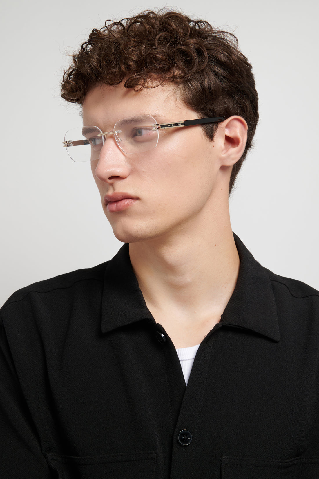 Gafas graduadas marc jacobs marc 909 rhl dorado rectangular masculino talla 58mm - Vista de detalle
