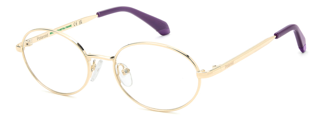Gafas graduadas polaroid kids pld d851 j5g dorado oval infantil talla 51mm - Vista principal