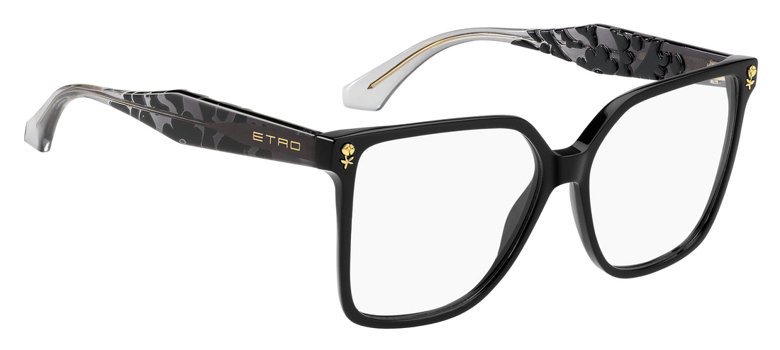 Óculos graduados etro 0130 807 negro square femenino tamanho 55mm - Vista de detalhe