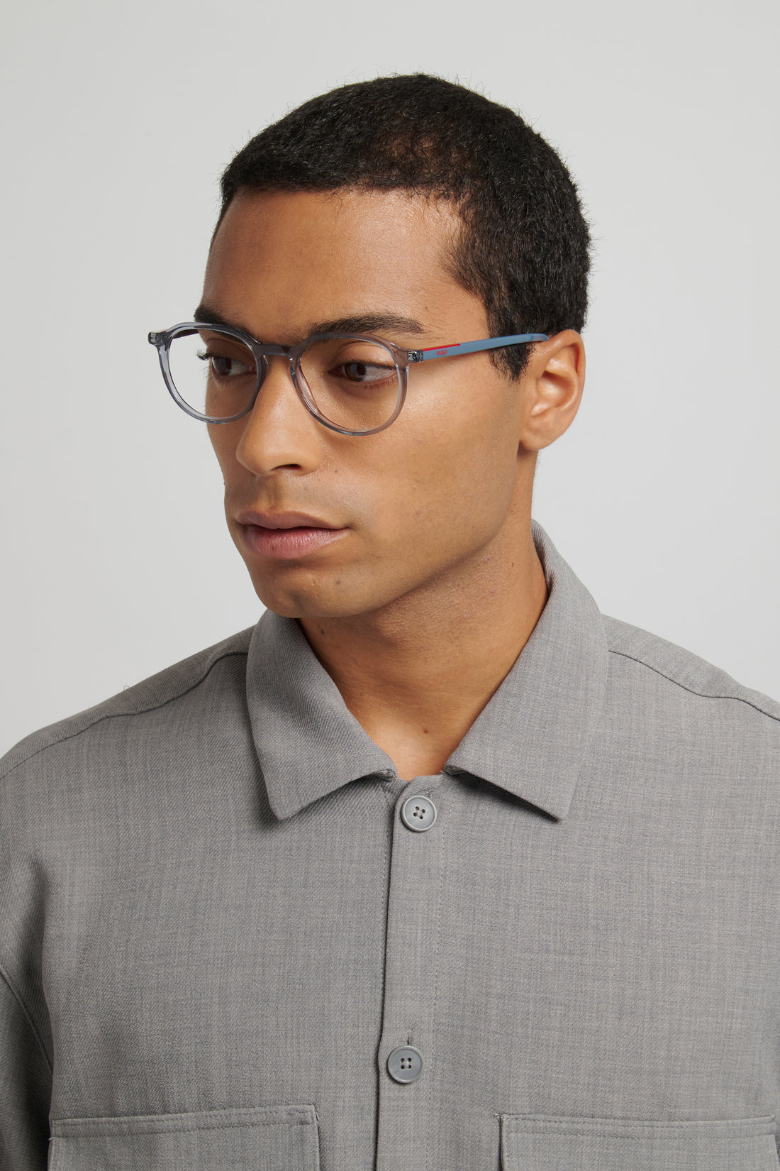 Occhiali da vista hugo hg 1403 pjp azul round masculino taglia 50mm - Vista dettagliata