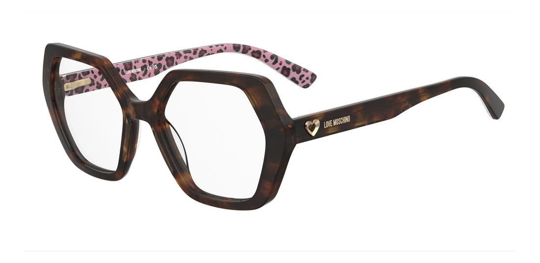 Lunettes de vue moschino love mol689 086 havana rectangular femenino taille 54mm - Vue principale