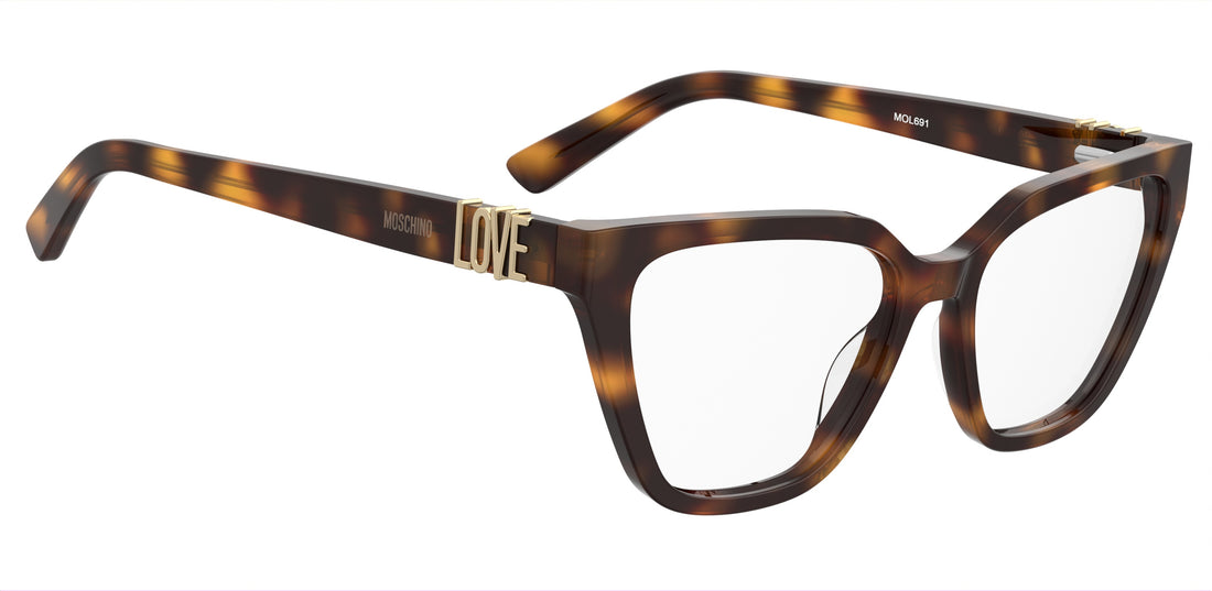 Lunettes de vue moschino love mol691 05l havana rectangular femenino taille 53mm - Vue détaillée