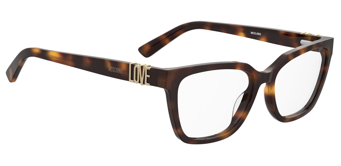 Lunettes de vue moschino love mol692 05l havana rectangular femenino taille 53mm - Vue détaillée