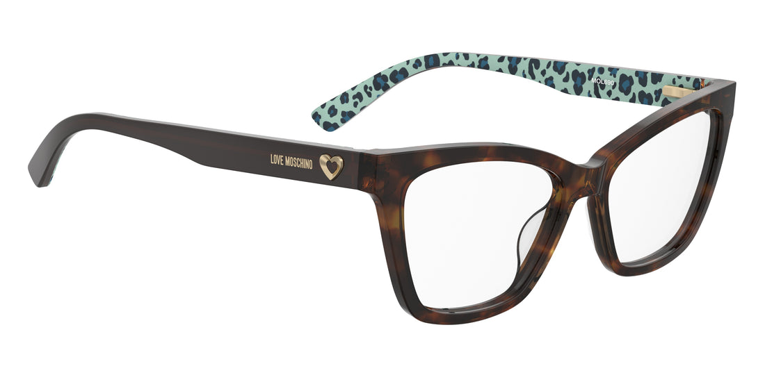 Lunettes de vue moschino love mol690 086 havana rectangular femenino taille 55mm - Vue détaillée