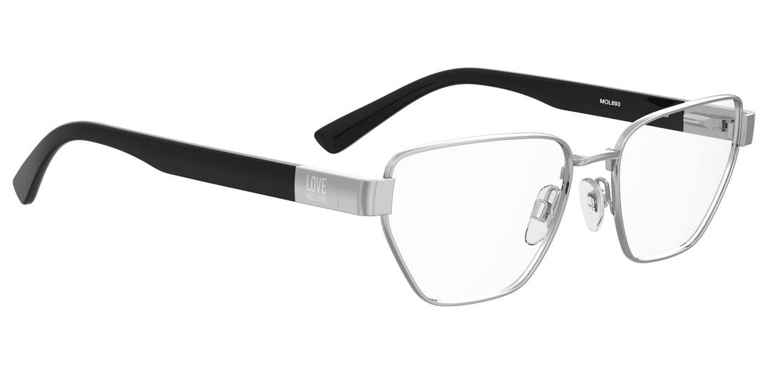 Lunettes de vue moschino love mol693 010 plateado rectangular femenino taille 55mm - Vue détaillée