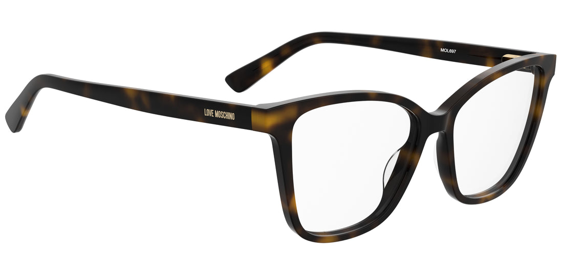 Lunettes de vue moschino love mol697 086 havana rectangular femenino taille 54mm - Vue détaillée