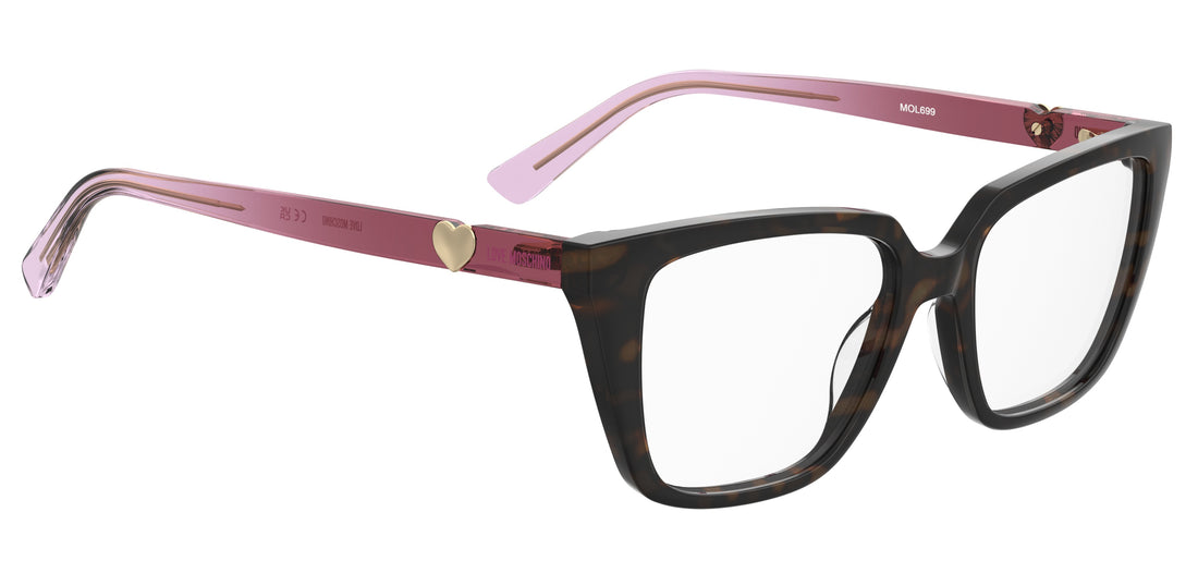 Lunettes de vue moschino love mol699 0t4 havana rectangular femenino taille 53mm - Vue détaillée
