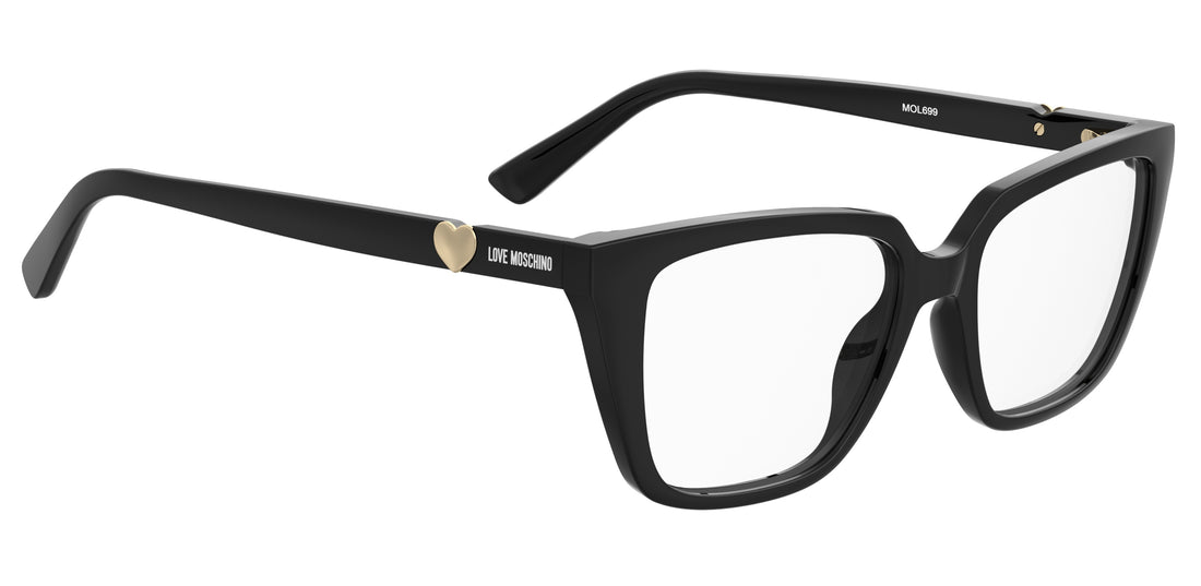 Lunettes de vue moschino love mol699 807 negro rectangular femenino taille 53mm - Vue détaillée