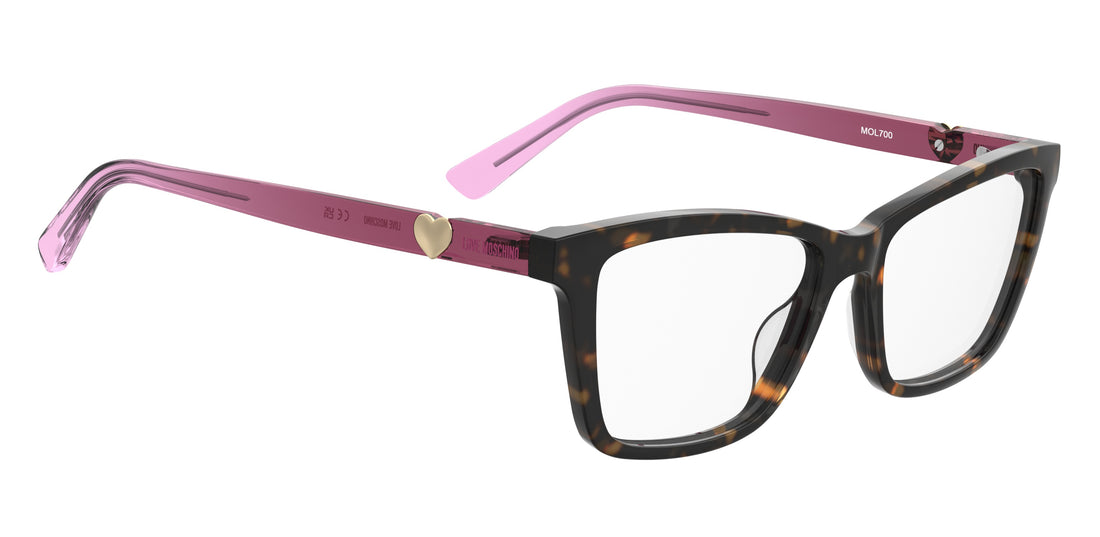 Lunettes de vue moschino love mol700 0t4 havana rectangular femenino taille 54mm - Vue détaillée
