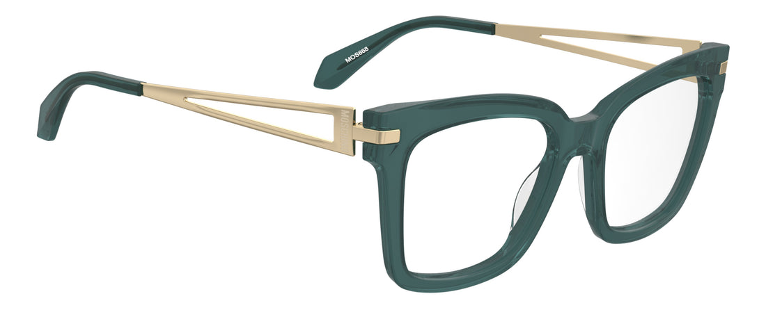 Lunettes de vue moschino mos668 zi9 verde rectangular femenino taille 52mm - Vue détaillée
