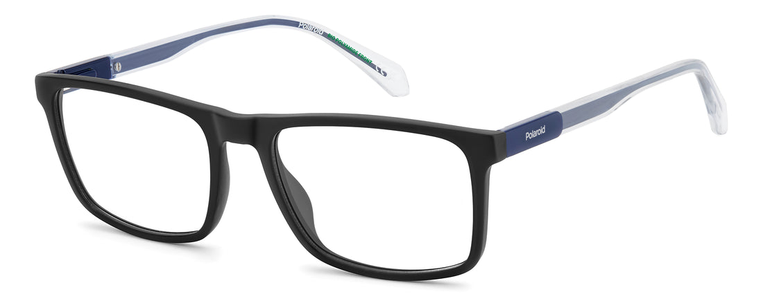 Lunettes de vue polaroid pld d636 003 negro rectangular masculino taille 55mm - Vue principale