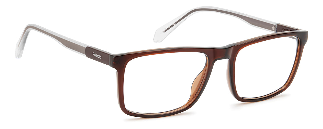 Lunettes de vue polaroid pld d636 09q marron rectangular masculino taille 55mm - Vue détaillée