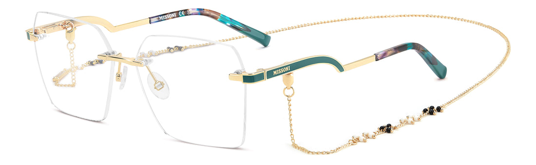Lunettes de vue missoni mis 0303 j5g dorado square femenino taille 56mm - Vue principale
