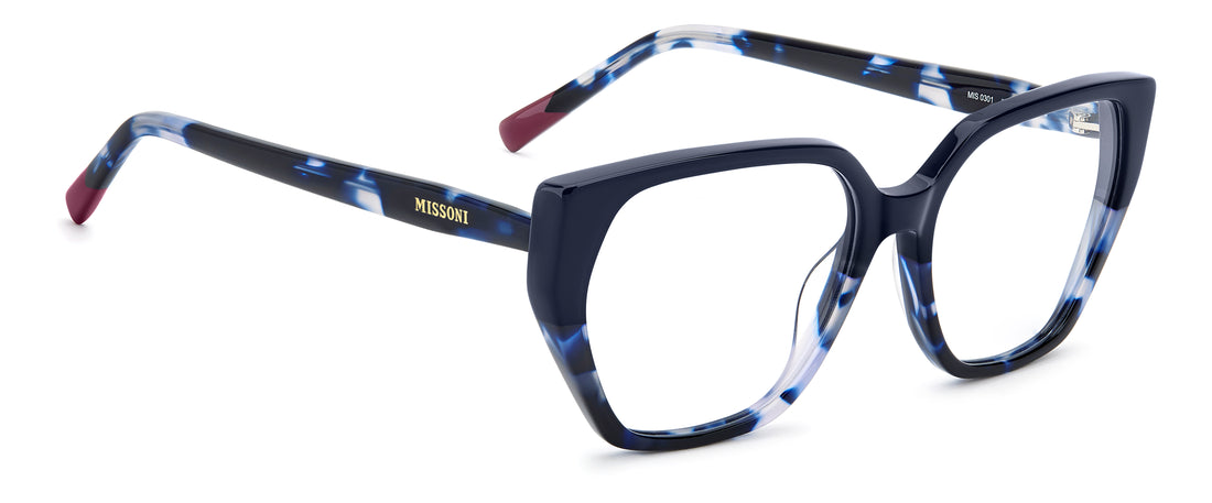 Brillen missoni mis 0301 xp8 azul rectangular femenino größe 55mm - Detailansicht