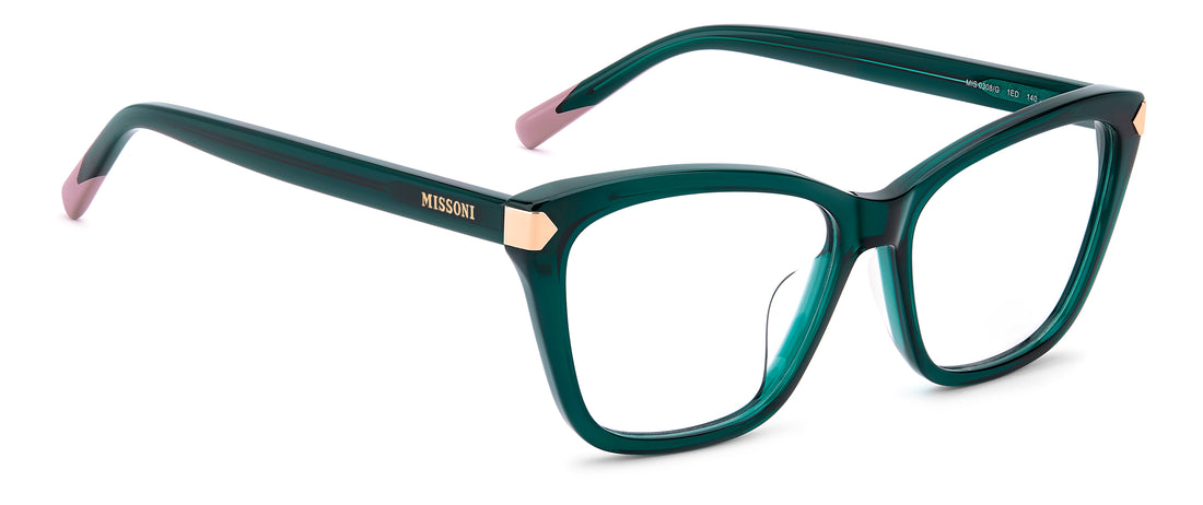 Brillen missoni mis 0308/g 1ed verde rectangular femenino größe 54mm - Detailansicht