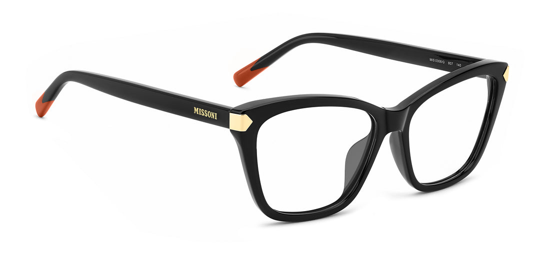 Brillen missoni mis 0308/g 807 negro rectangular femenino größe 54mm - Detailansicht