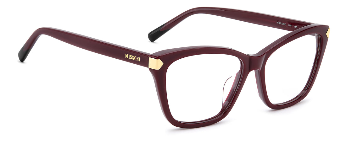Brillen missoni mis 0308/g lhf burdeos rectangular femenino größe 54mm - Detailansicht