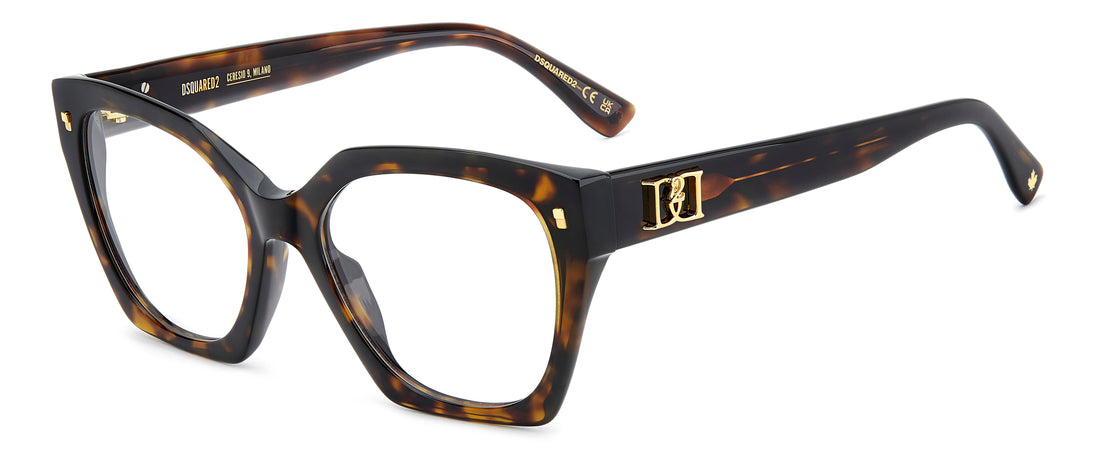 Brillen dsquared2 d2 0228 086 havana square femenino größe 54mm - Hauptansicht