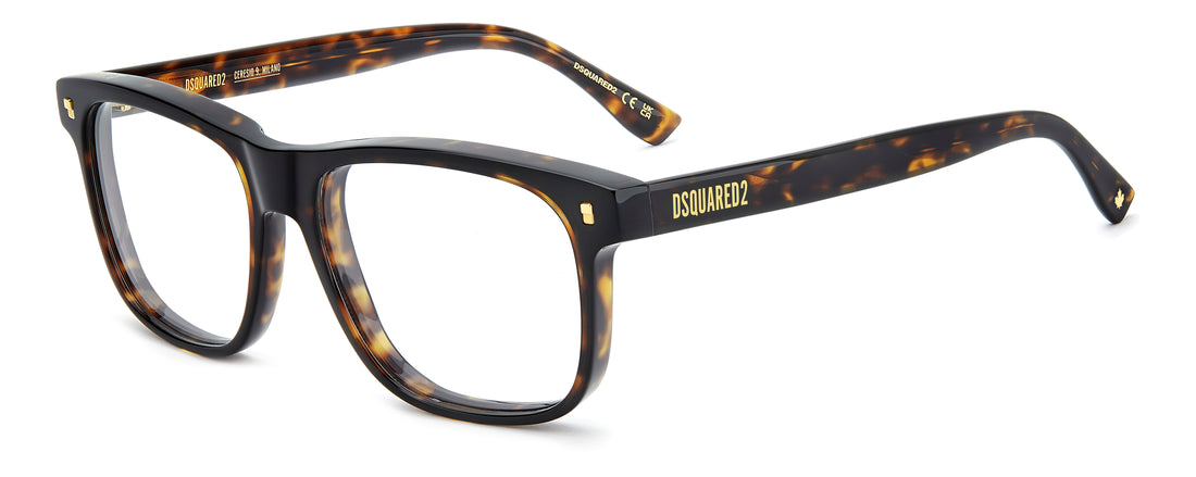 Brillen dsquared2 d2 0224 086 havana rectangular masculino größe 55mm - Hauptansicht