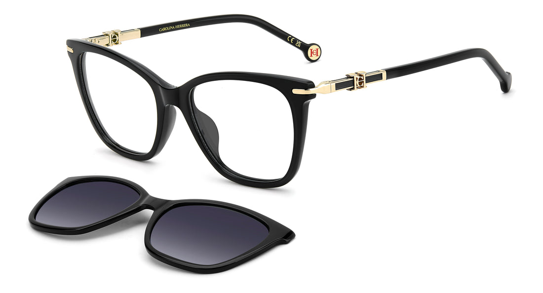 Lunettes de soleil carolina herrera her 0422/g/c 807 wj negro rectangular femenino taille 54mm - Vue principale