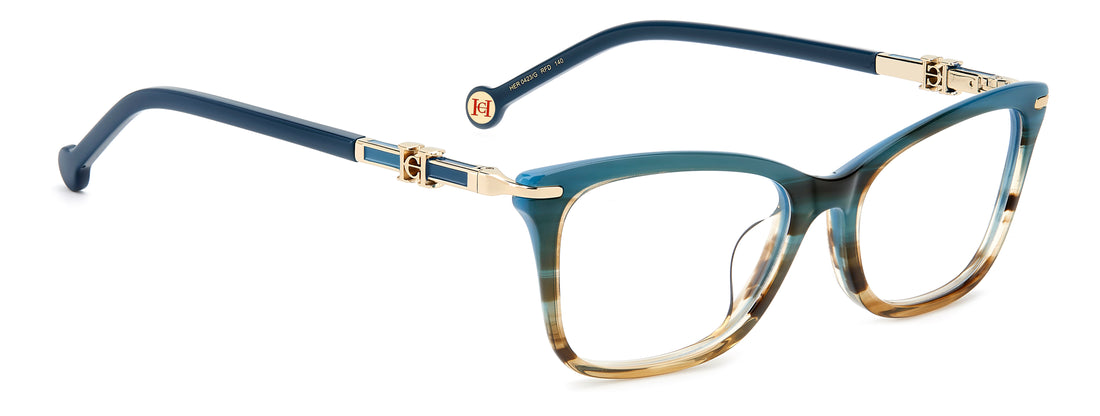 Lunettes de vue carolina herrera her 0423/g rfd verde rectangular femenino taille 53mm - Vue détaillée