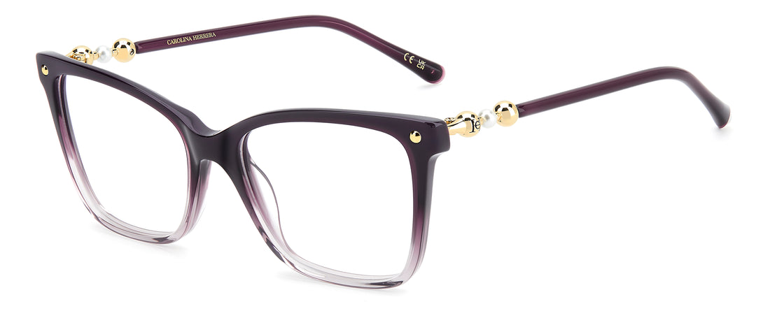 Brillen carolina herrera her 0408 7w5 burdeos rectangular femenino größe 54mm - Hauptansicht