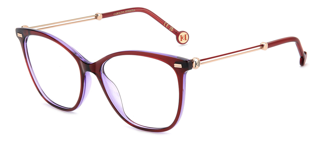 Lunettes de vue carolina herrera her 0425 qb5 burdeos rectangular femenino taille 54mm - Vue principale