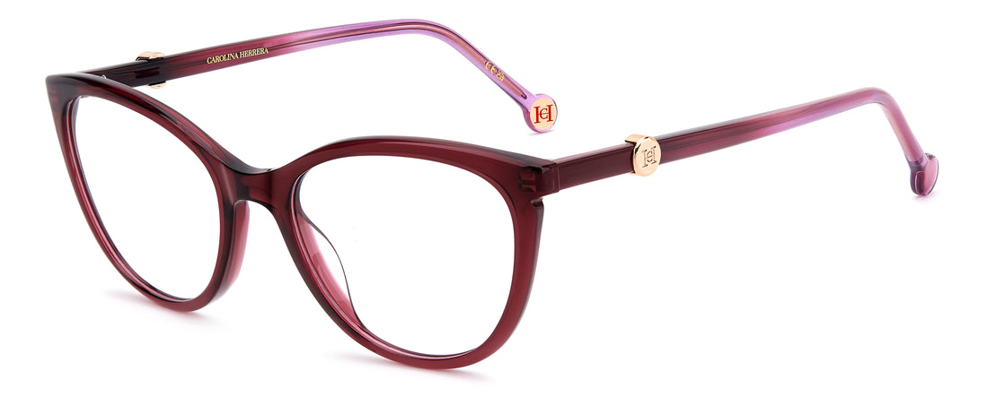 Lunettes de vue carolina herrera her 0437 lhf burdeos cat eye femenino taille 52mm - Vue principale
