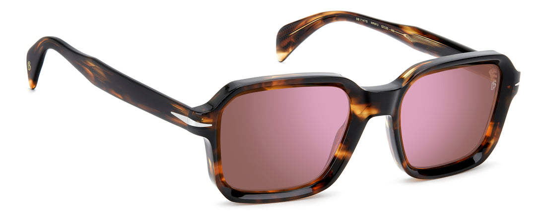 Óculos de sol david beckham db 7147/s wr9 13 marron square masculino tamanho 52mm - Vista de detalhe