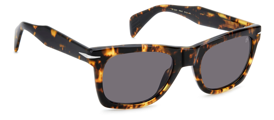 Óculos de sol david beckham db 1222/s p65 ur marron rectangular masculino tamanho 53mm - Vista de detalhe