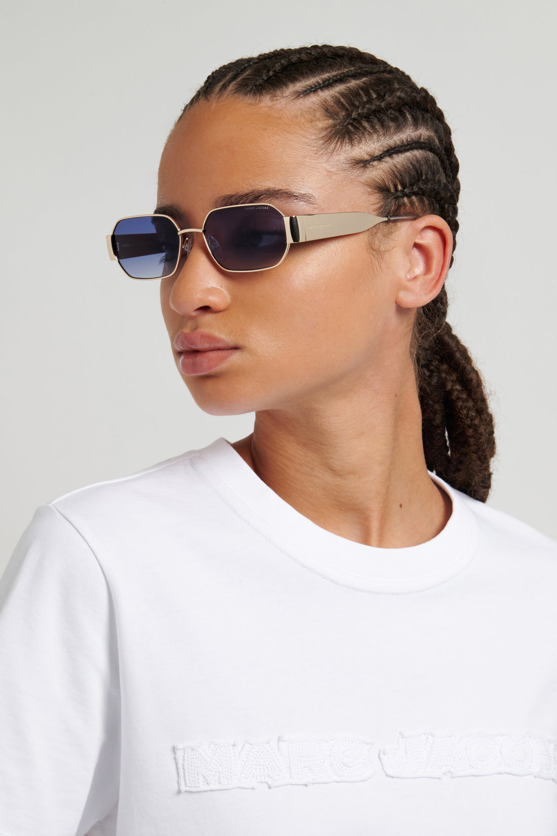 Sunglasses marc jacobs marc 890/s lks 08 dorado square femenino size 56mm - Detailed view