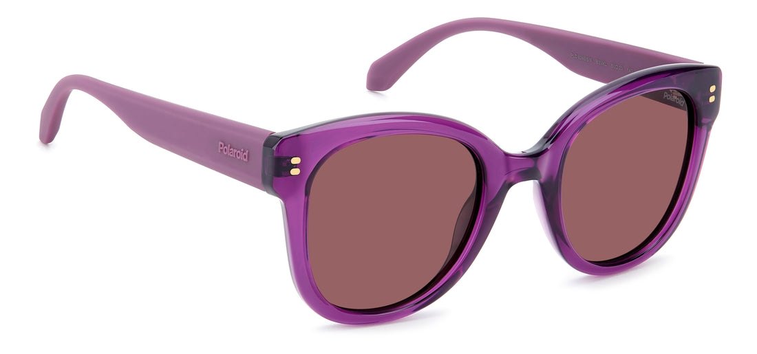 Occhiali da sole polaroid pld 6248/s/x b3v kl violeta round femenino taglia 50mm - Vista dettagliata