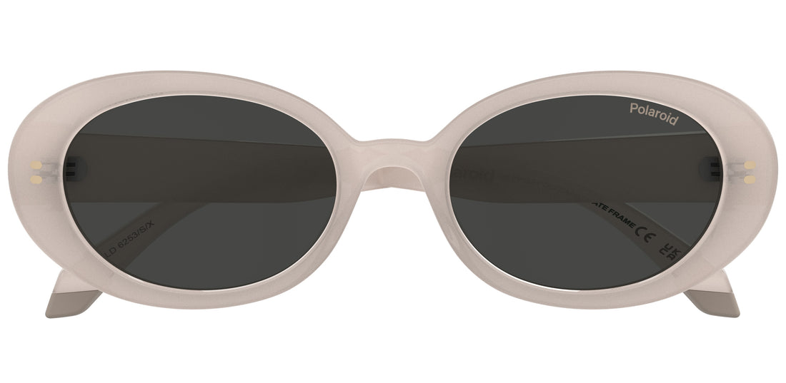 Occhiali da sole polaroid pld 6253/s/x 10a m9 beige oval femenino taglia 52mm - Vista dettagliata