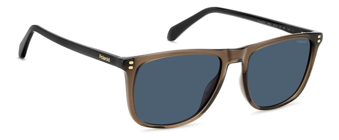 Óculos de sol polaroid pld 4202/s/x 09q c3 marron rectangular masculino tamanho 55mm - Vista de detalhe