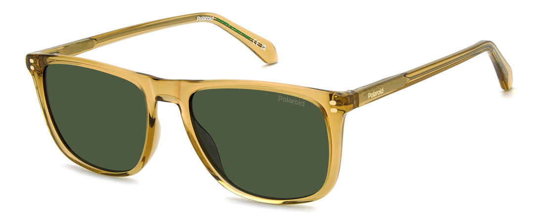 Óculos de sol polaroid pld 4202/s/x 10a uc beige rectangular masculino tamanho 55mm - Vista principal