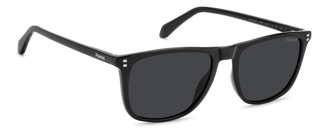 Óculos de sol polaroid pld 4202/s/x 807 m9 negro rectangular masculino tamanho 55mm - Vista de detalhe