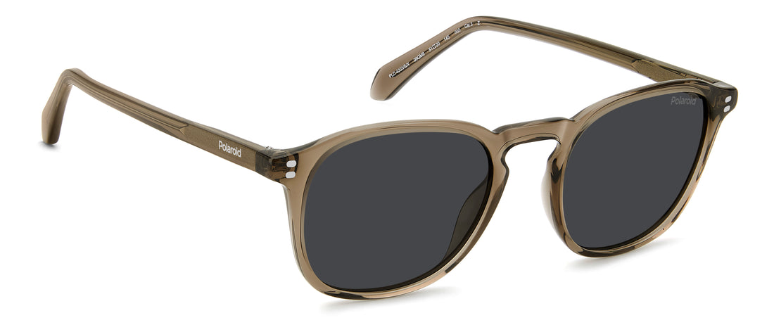 Óculos de sol polaroid pld 4203/s/x 09q m9 marron round masculino tamanho 51mm - Vista de detalhe