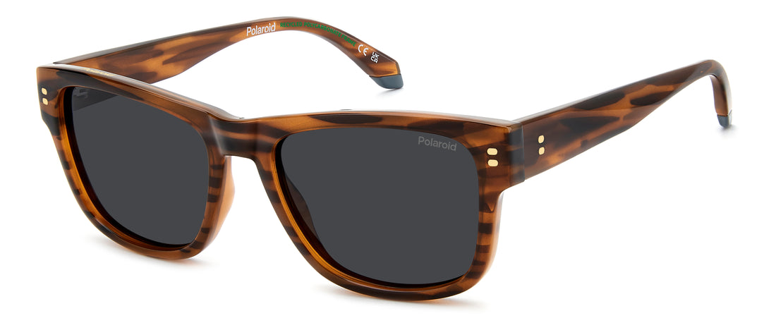 Occhiali da sole polaroid pld 6252/s/x l9g m9 havana square masculino taglia 55mm - Vista principale