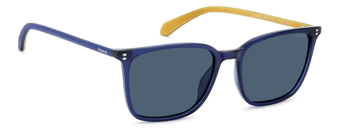 Gafas de sol polaroid pld 4207/s/x pjp c3 azul rectangular masculino talla 55mm - Vista de detalle