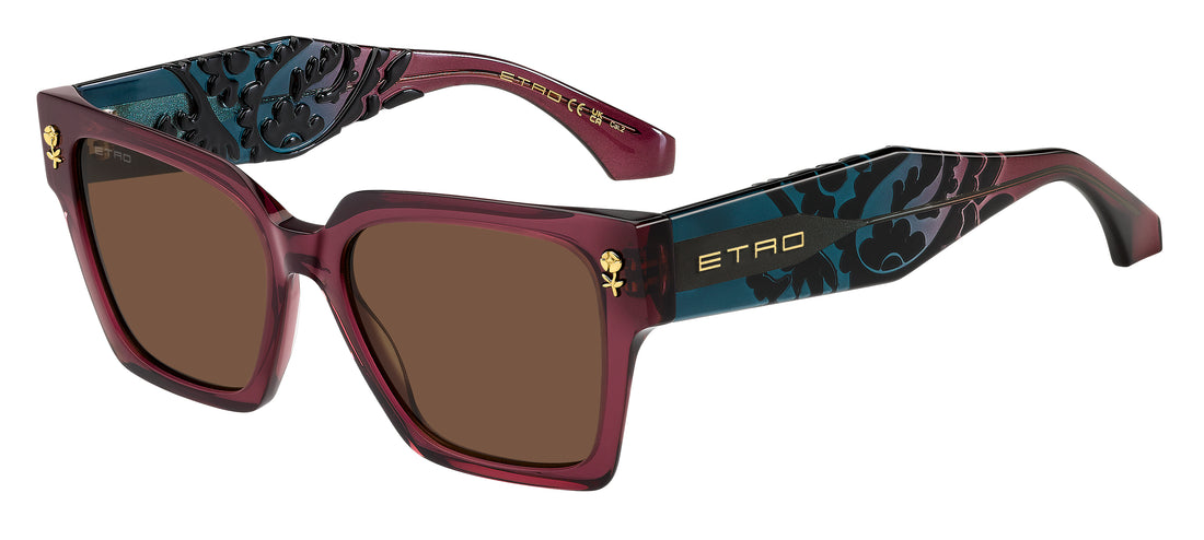 Óculos de sol etro 0128/s lhf 70 burdeos rectangular femenino tamanho 55mm - Vista principal