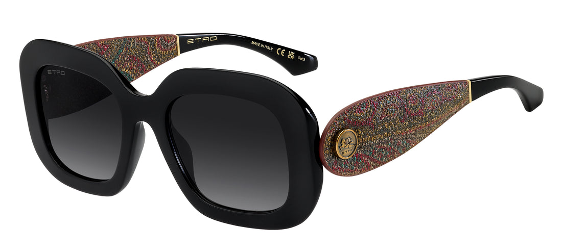 Zonnebrillen etro 0141/g/s 807 9o negro rectangular femenino maat 52mm - Hoofdaanzicht
