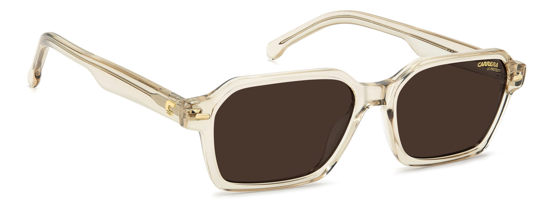 Solglasögon carrera 3114/s 10a 70 beige rectangular femenino storlek 54mm - Detaljvy