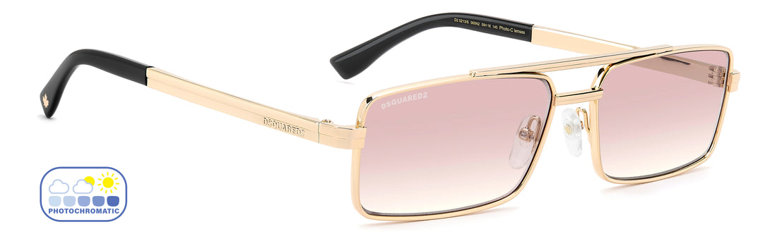 Sonnenbrillen dsquared2 d2 0213/s 000 n2 dorado rectangular masculino größe 59mm - Detailansicht