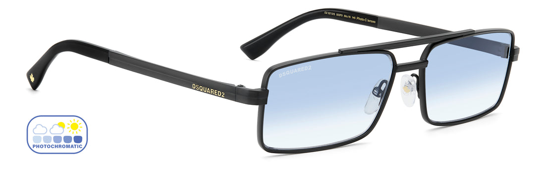 Sonnenbrillen dsquared2 d2 0213/s 003 f9 negro rectangular masculino größe 59mm - Detailansicht